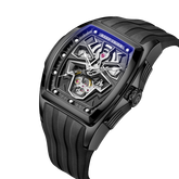 Reef Tiger RGA3061-LEO Hot Trendy Fashion All Black Men Super Luminous Skeleton Automatic Self-Wind Watches